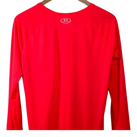 Under Armour Girls XL Orange Red Long Sleeve HeatGear Tee - Picture 5 of 10